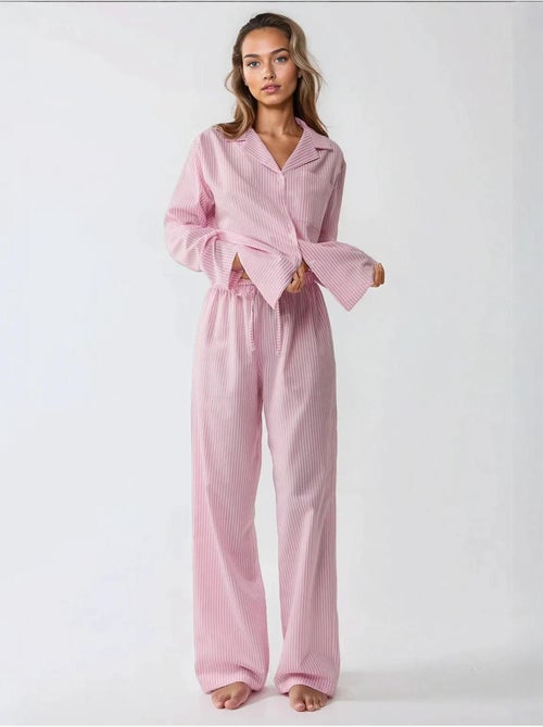 Gestreepte katoenen pyjamaset hiccup - Kiabi
