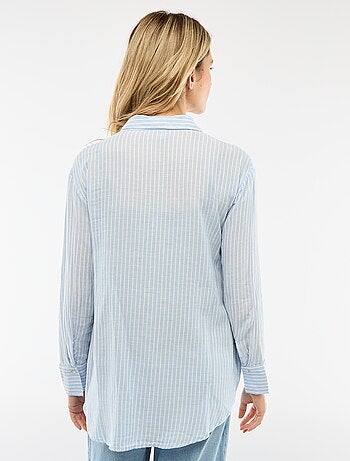 Gestreepte katoenen zwangerschapsblouse