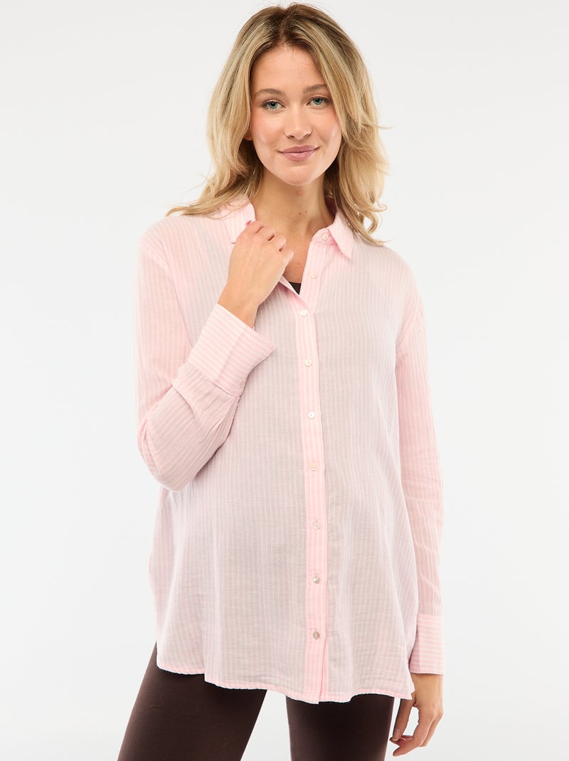 Gestreepte katoenen zwangerschapsblouse Rose - Kiabi