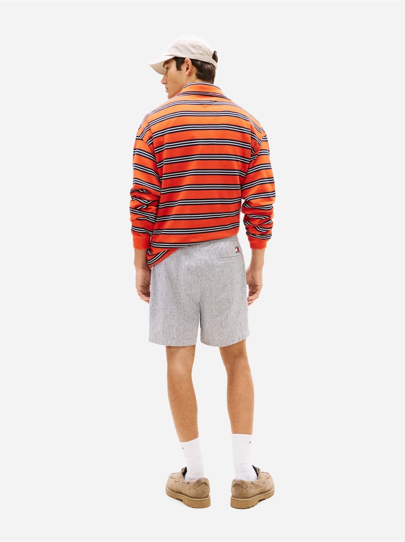 Gestreepte korte broek - Tommy jeans Donkerblauw - Kiabi