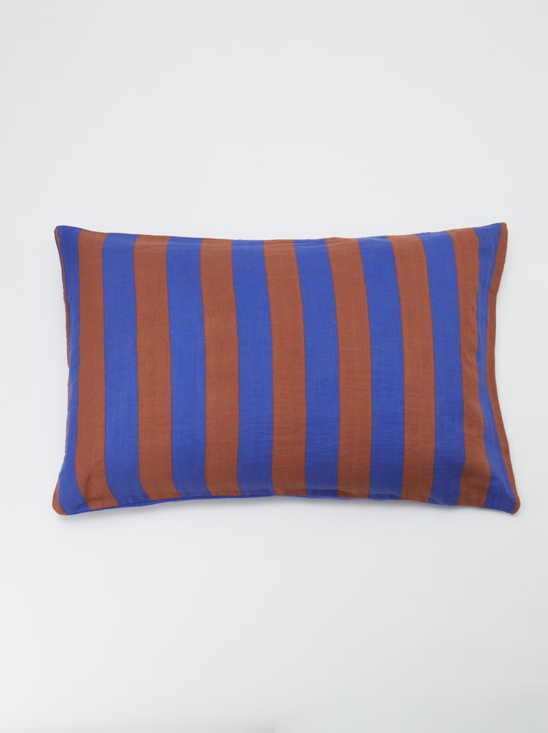 Gestreepte kussensloop (50x70 cm) - Kiabi Home BLAUW - Kiabi