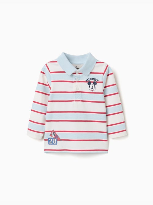 Gestreepte lange mouw poloshirt mickey - Kiabi