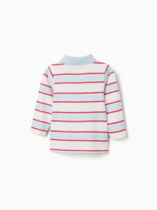 Gestreepte lange mouw poloshirt mickey - Kiabi