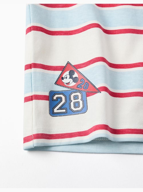 Gestreepte lange mouw poloshirt mickey - Kiabi