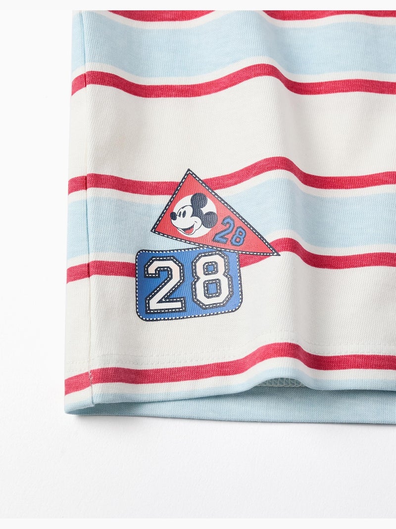 Gestreepte lange mouw poloshirt mickey Lichtblauw - Kiabi