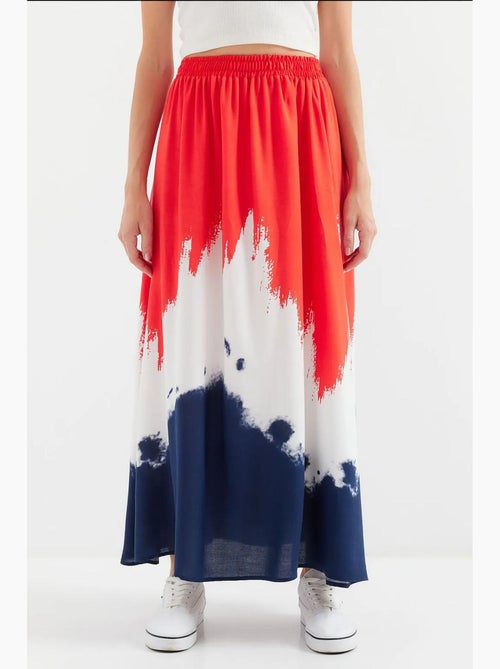 Gestreepte lange viscose rok bdart - Kiabi