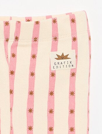 Gestreepte legging van ribtricot