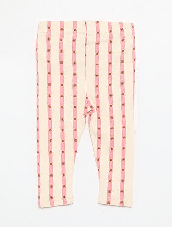 Gestreepte legging van ribtricot