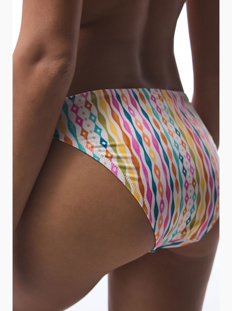 Gestreepte mae macramé bikinibroekje penti Wit - Kiabi