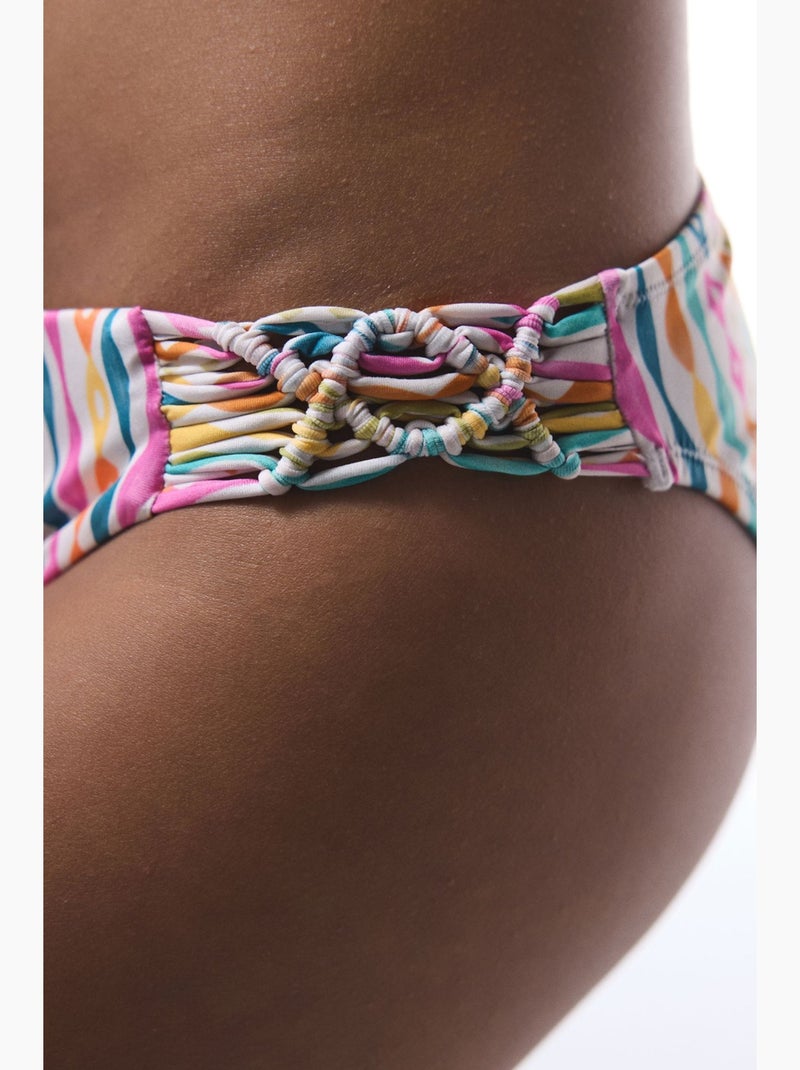 Gestreepte mae macramé bikinibroekje penti Wit - Kiabi