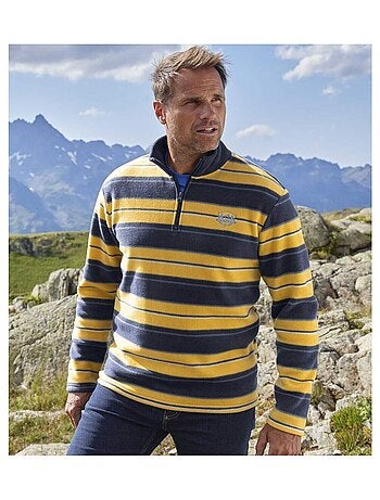 Gestreepte microfleece sweater Rocheuses - ATLAS FOR MEN