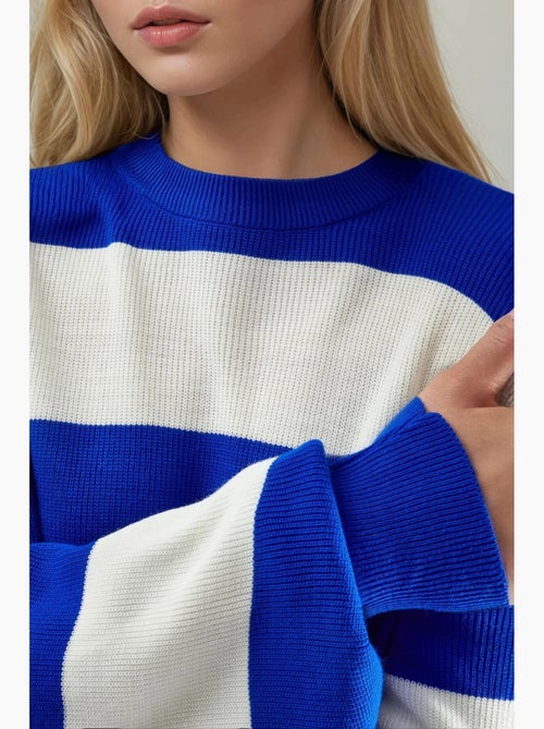 Gestreepte mini-jurk met ronde hals my fashion - Kiabi Gestreepte mini-jurk met ronde hals my fashion - Kiabi