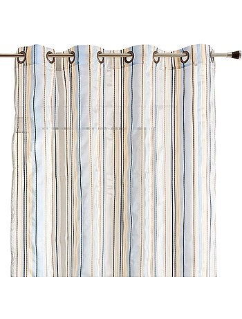 Gestreepte organza voile met oogjes