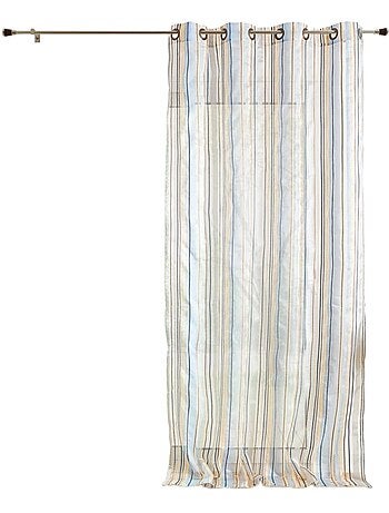Gestreepte organza voile met oogjes