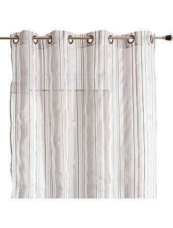 Gestreepte organza voile met oogjes