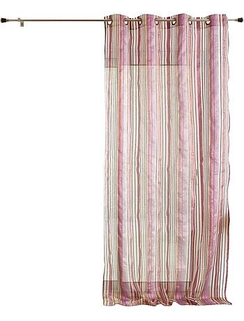 Gestreepte organza voile met oogjes