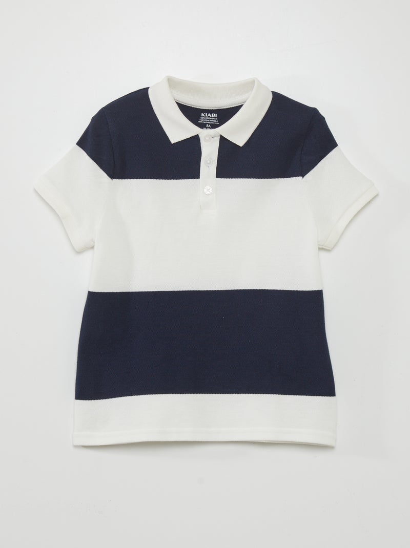 Gestreepte polo BLAUW - Kiabi