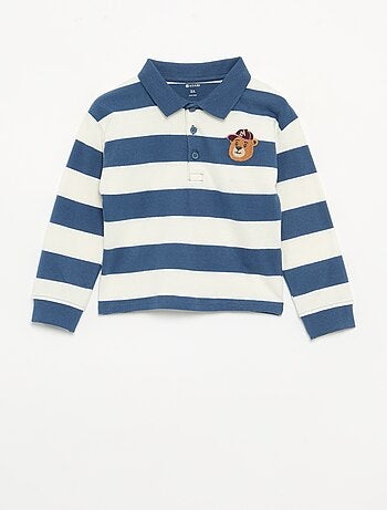 Gestreepte polo van katoenen jerseytricot