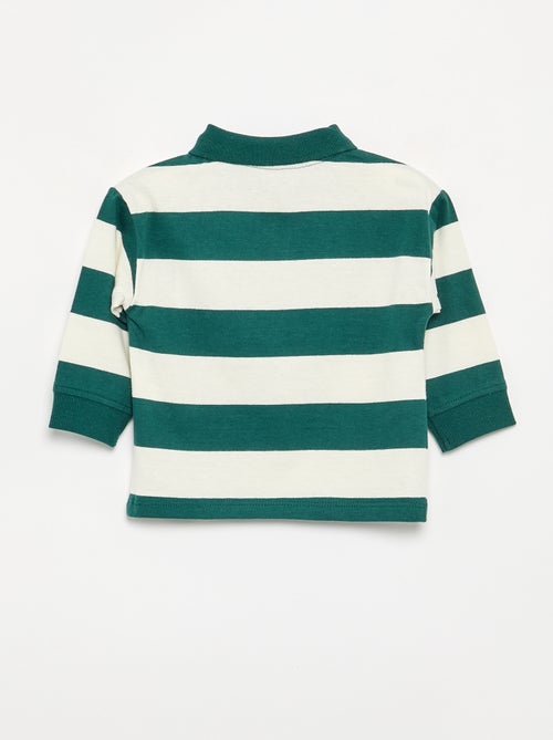 Gestreepte polo van katoenen jerseytricot - Kiabi