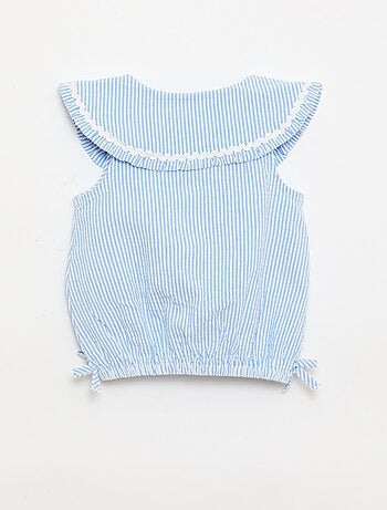 Gestreepte popeline blouse met Peter Pan-kraag