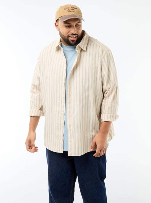 Gestreepte poplin blouse - Kiabi