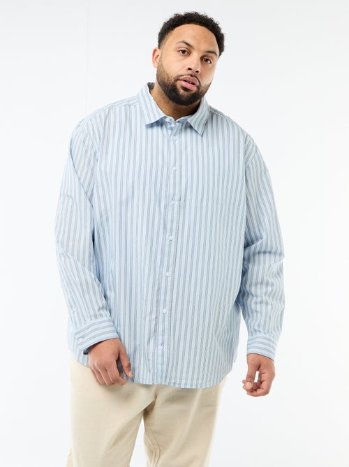 Gestreepte poplin blouse - Kiabi