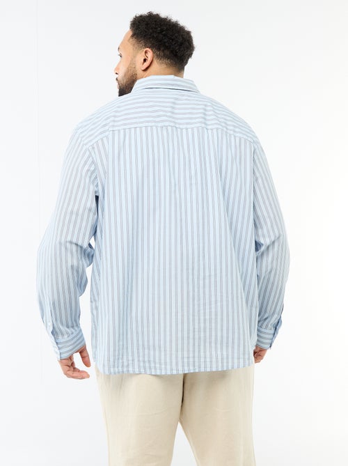 Gestreepte poplin blouse - Kiabi