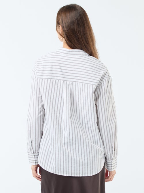 Gestreepte poplin blouse - Kiabi