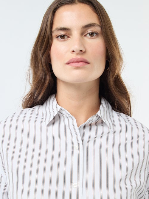 Gestreepte poplin blouse - Kiabi