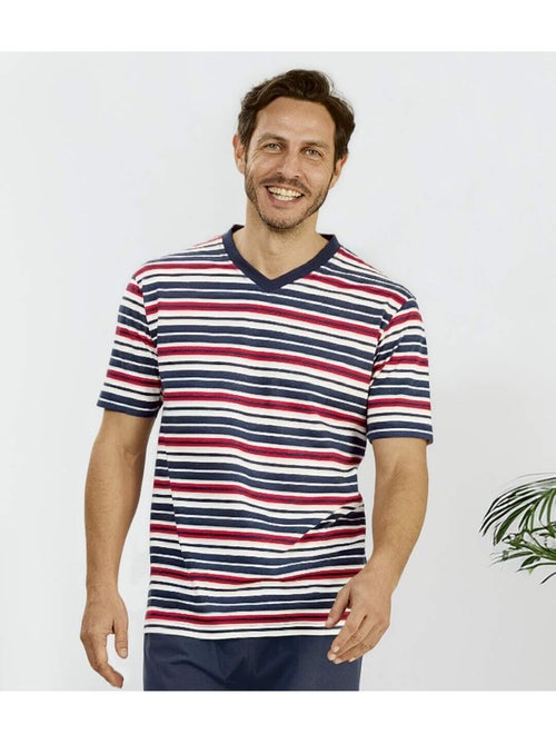 Gestreepte pyjama met V-hals - ATLAS FOR MEN - Kiabi