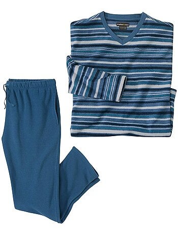 Gestreepte pyjama van microfleece - ATLAS FOR MEN