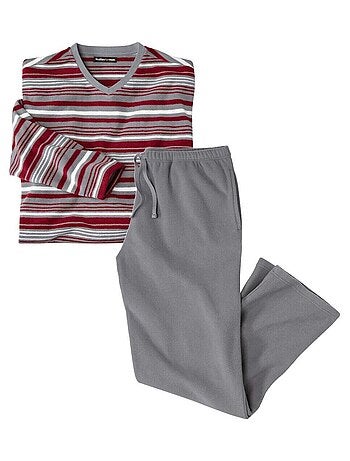 Gestreepte pyjama van microfleece - ATLAS FOR MEN