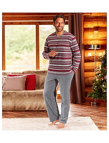 Gestreepte pyjama van microfleece - ATLAS FOR MEN