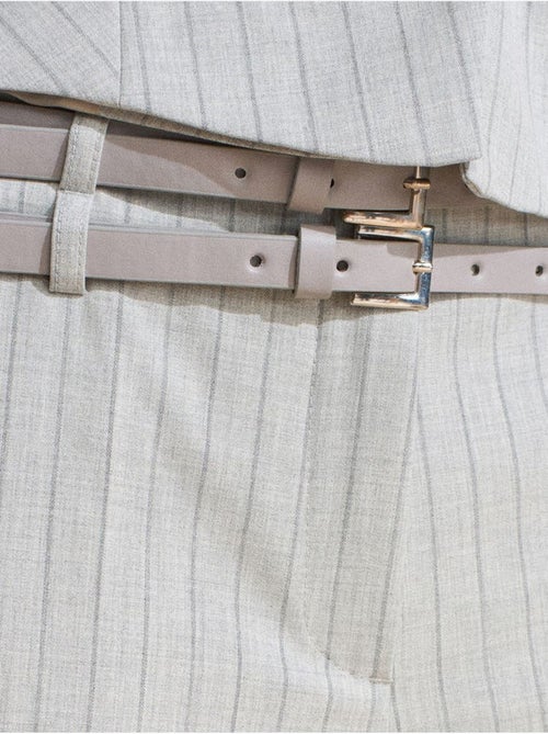 Gestreepte rechte broek met ceintuur dilvin - Kiabi