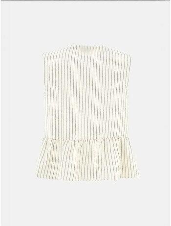 Gestreepte ronde hals blouse zonder mouwen