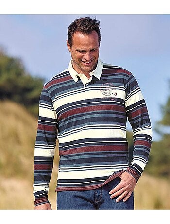 Gestreepte rugbypolo Sport Club - ATLAS FOR MEN