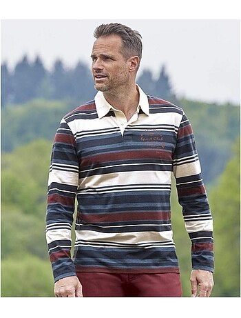 Gestreepte rugbypolo Sport Club - ATLAS FOR MEN