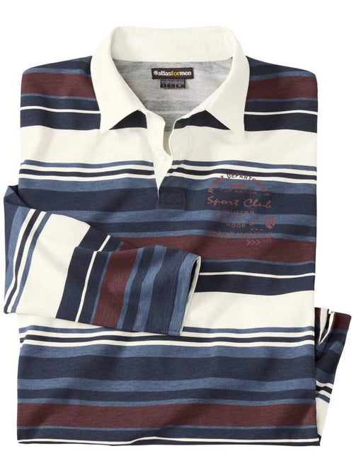 Gestreepte rugbypolo Sport Club - ATLAS FOR MEN - Kiabi