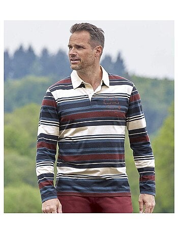 Gestreepte rugbypolo Sport Club - ATLAS FOR MEN