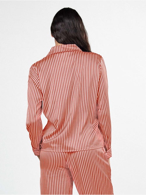 Gestreepte satijnen pyjama overhemd - Kiabi Gestreepte satijnen pyjama overhemd - Kiabi
