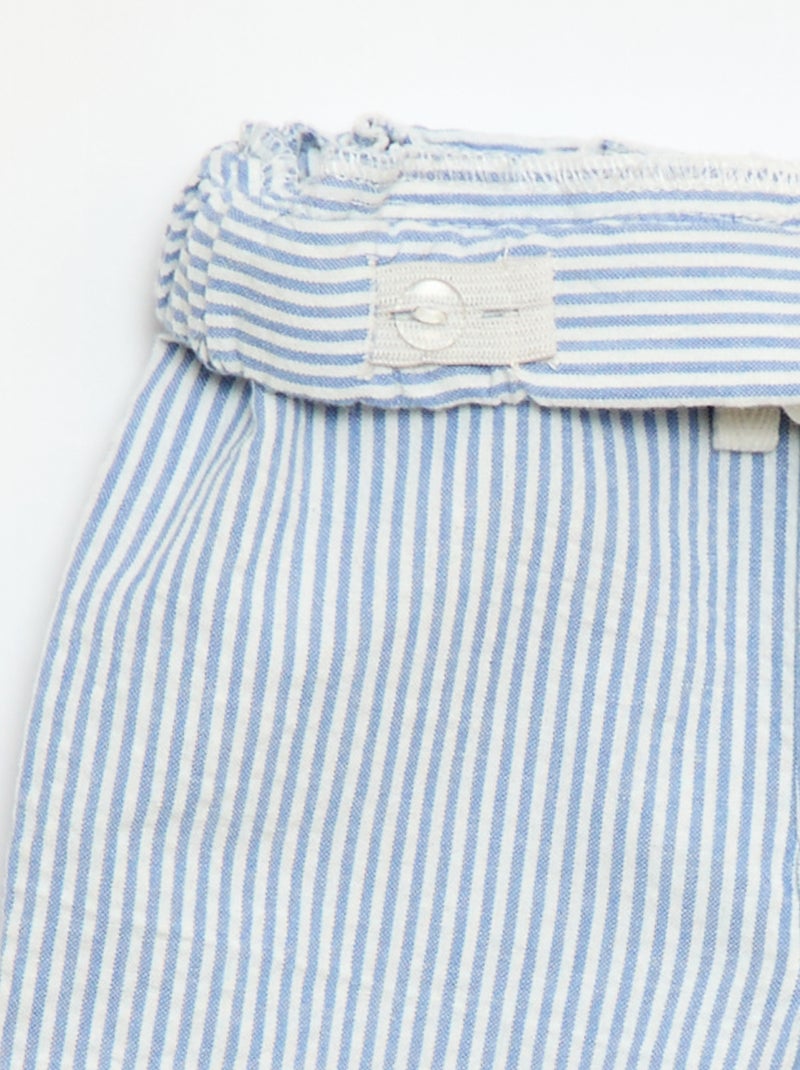 Gestreepte seersuckerbroek Blauw - Kiabi