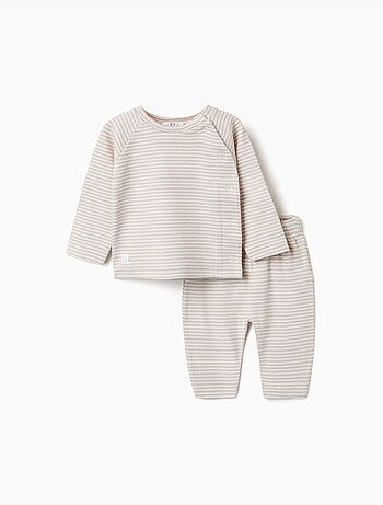 Gestreepte set met lange mouwen top en broek