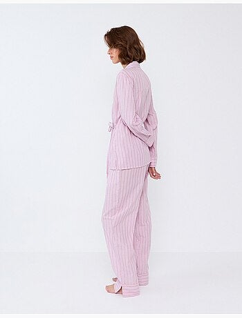 Gestreepte shirt pyjama, mo fashion