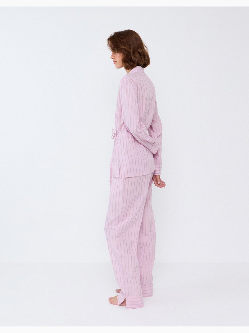Gestreepte shirt pyjama, mo fashion Roze - Kiabi