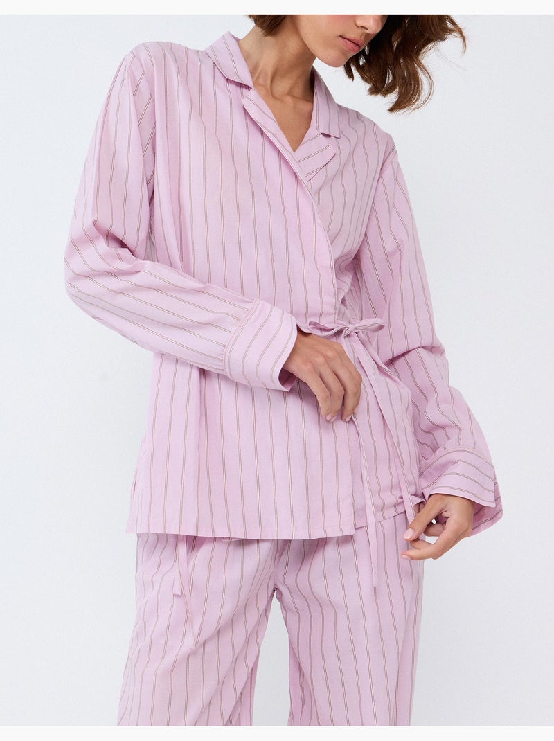 Gestreepte shirt pyjama, mo fashion Roze - Kiabi
