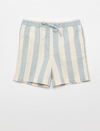 Gestreepte short met elastische taille