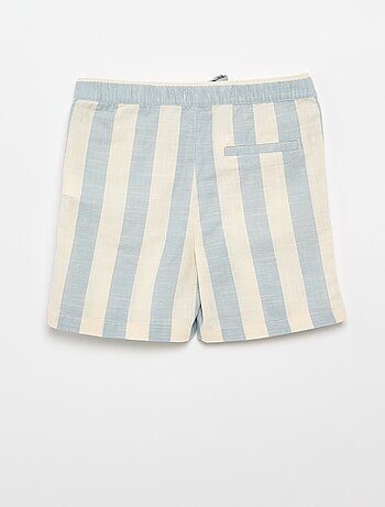 Gestreepte short met elastische taille