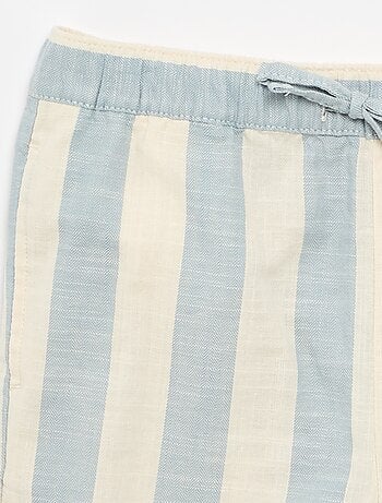 Gestreepte short met elastische taille