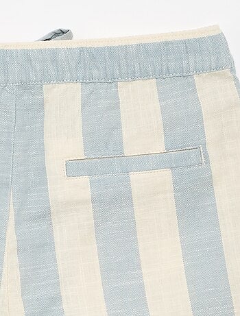 Gestreepte short met elastische taille
