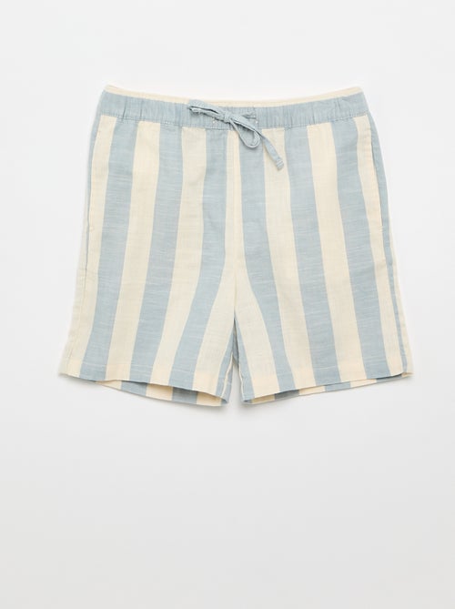 Gestreepte short met elastische taille - Kiabi